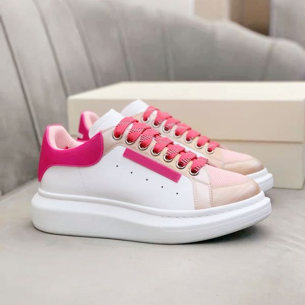 

fashion low cut casual shoes patchwork color leather white thick soled board platform oversized sneakers outdoor men women leisu