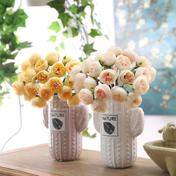 

27 heads roses artificial flowers for wedding home christmas decoration fake flowers silk flower for crafting fall decor1