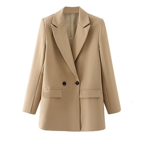 

2021 new spring autumn women solid blazers double breasted causal ladies jackets elegant girls long sleeve outfits suit b29t, White;black