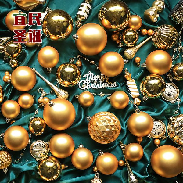 

taiwan's new golden light matte ball christmas tree 3-15cm ornament