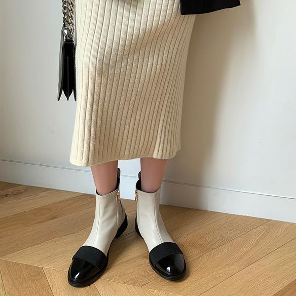 

gomulador женская мода короткие сапоги из натуральной кожи сапоги смешанные цвета новые, Black