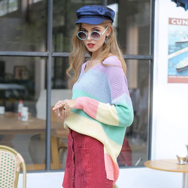 

women's sweaters garemay winter dresses women 2021 clothes pullover knit sweater pink womens pullovers, White;black