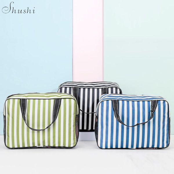 

shushi folding home use bath bag multifunctional waterproof storage toiletrie bag travel stripe polyester cosmetic
