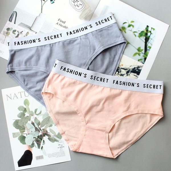 

sports style simple underwear student cotton comfortable underwear letter pure cotton crotch soft triangle pants, Black;pink