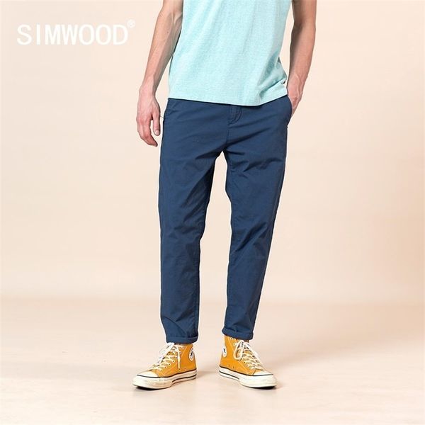 

simwood spring summer new ankle-length pants men fashion comfortable tapered loose trousers brand clothing sj130429 201109, Black