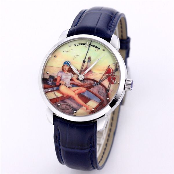 

athens men's watch 3acollection of good use of10 spring palace map modern mermaid story to launch the theme color colorful seagull 2892, Slivery;brown