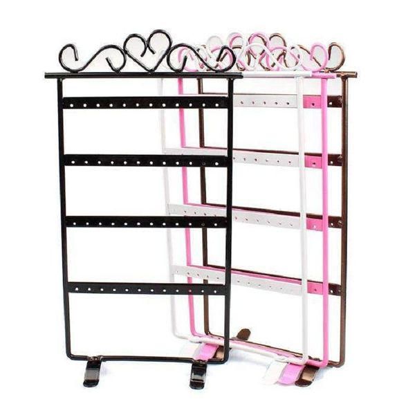

qingwen 48 holes earrings jewelry stand holder display rack metal stand holder display shelf jewelry ce0664/w, Pink;blue