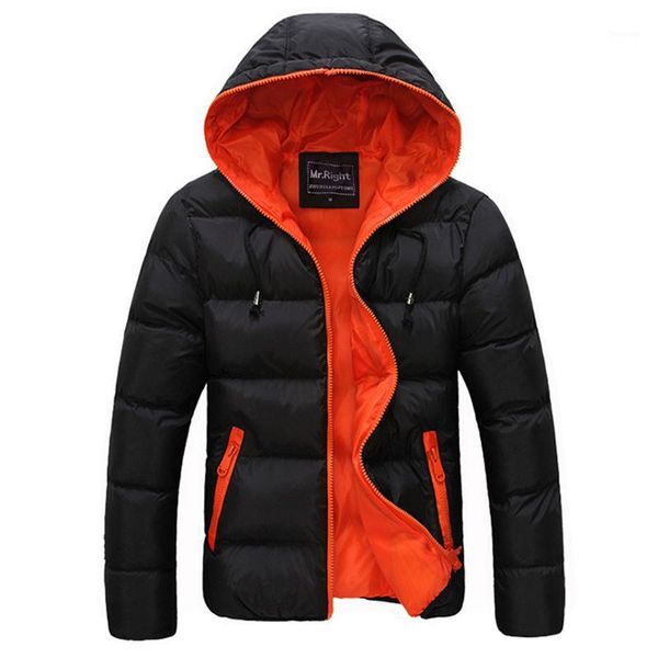 Мужские Parkas оптом - хорошее качество зимние мужские куртки с капюшоном пальто повседневная теплый уютный утка ветрозащитный высеивает конфеты цвет CL