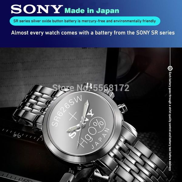 

новый sony original 5pcs 1.55v 377 376 sr626sw 626 sr626 v377 ag4 watch battery кнопка монеты для игрушек, сделанных в японии sqcjoz, Bronze;slivery