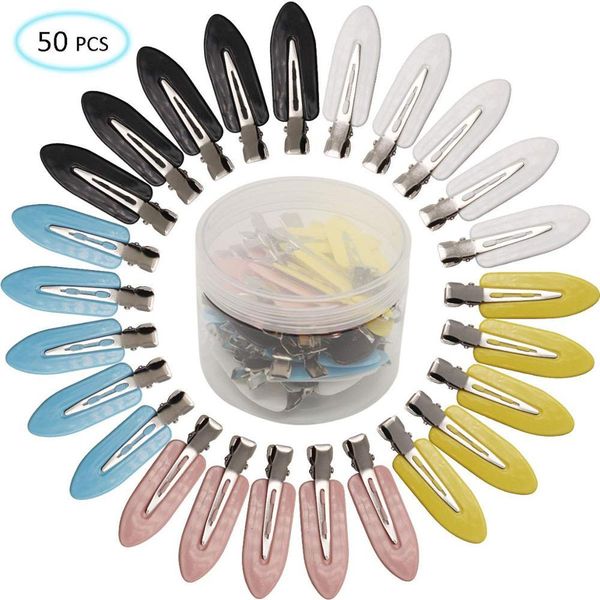 

50 pcs no bend hair clipsno crease hair clipscurl pin clips makeup hair styling clips for girls women with box package bbyowk homebag, Slivery;white