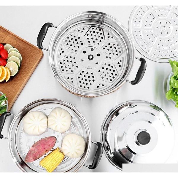 

stainless steel 3 tier steamer steam pot cookware 30cm stainless steel 28c jllngo jjxh