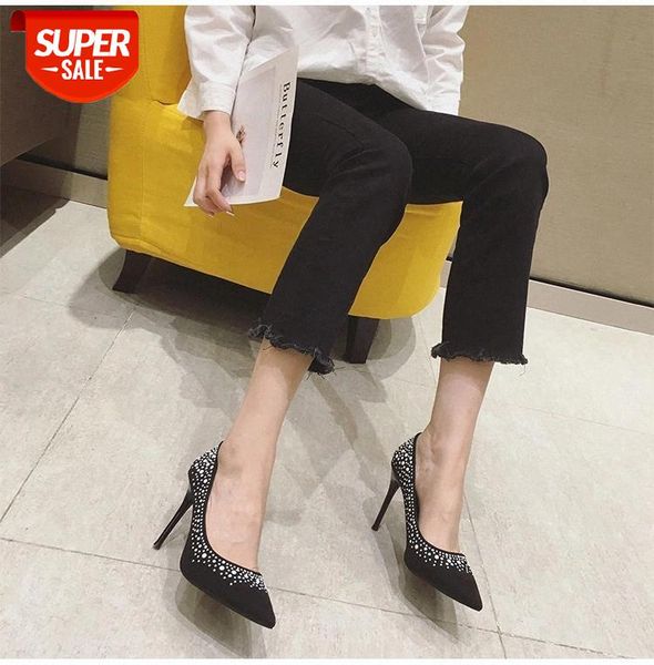 

2019 bling women pumps gradient fashion crystal stilettos peep toe wedding shoes woman high heels 9cm evening party shoes #vi1g, Black