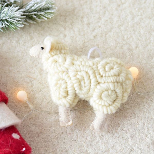 

tree nordic style handwork curly pendant hanging ornament felt sheep home christmas decoration gift new year #j4