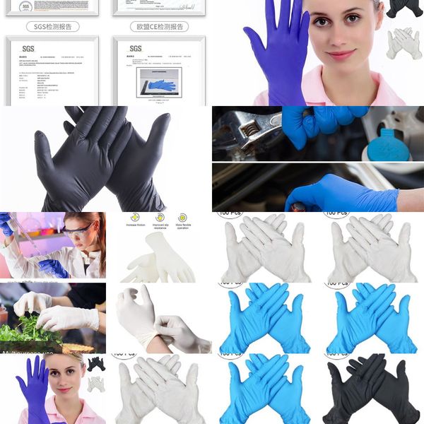 

factorye3s9latex optional 10pcs/pack specifications disposable anti-skid nitrile anti-acid b grade rubber glove cleaning