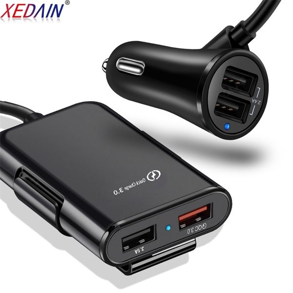 

черный пятница usb quick charge qc 3.0 4 порта fast телефона 5.6ft удлинителя для iphone x xiaomi автомобильного зарядного устройства