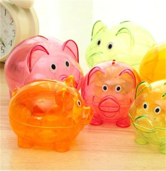 

colour piggy storage jars birthday gift originality children transparent money saving box home portable cute case 4 1yz m2