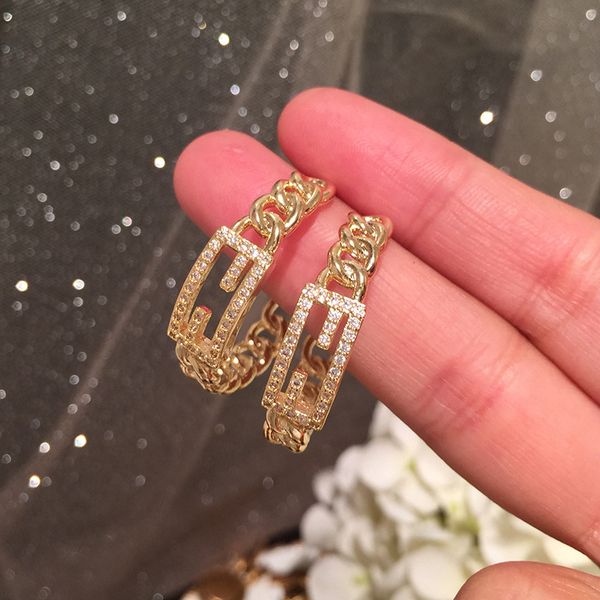 

letter chain ring earring metal ins cool style korean style style hip hop s925 silver needle earrings