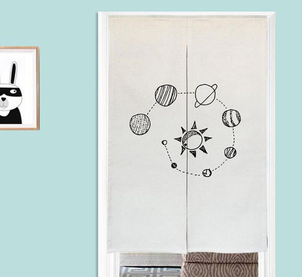 

curtain & drapes fyjafon door thick printed doorway kitchen half tube cotton/linen window home decoration