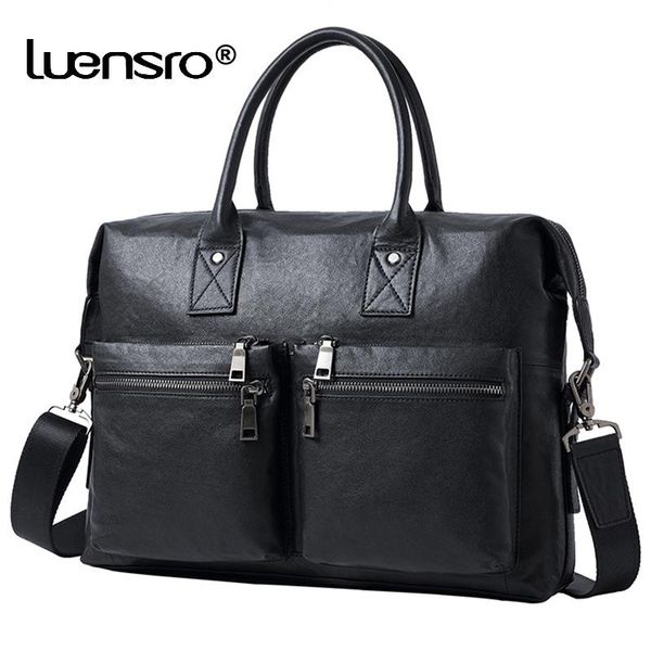 

vegetable tanned cow leather handbag men briefcase man lapbags brand design business shoulder bag for men large tote bag