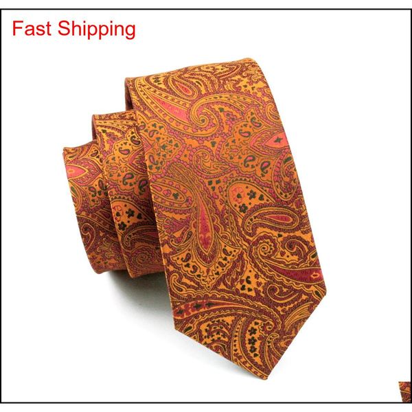 

silk orange paisely tie set pocket square cufflinks jacquard woven formal business tie work mee qylgmh new_dhbest, Black;blue
