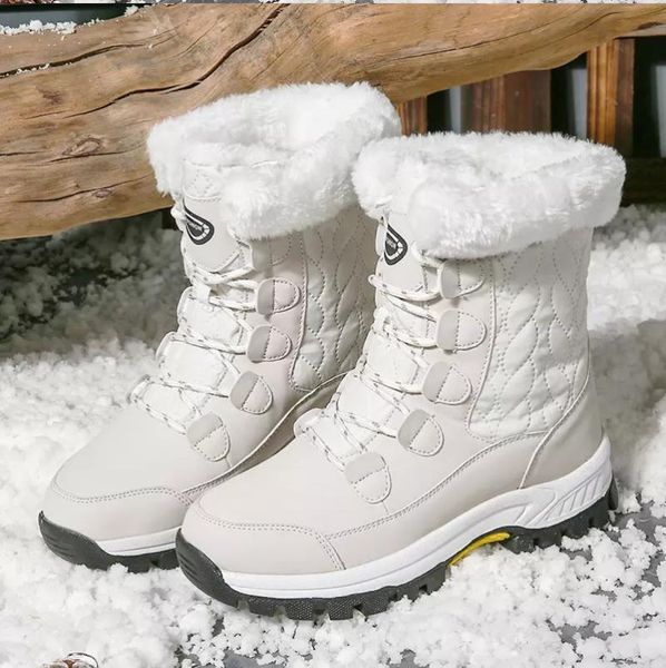 

swyivy winter snow boots women warm cotton padded shoes 2020 female casual ankle boots velvet fur warm shoes plush, Black