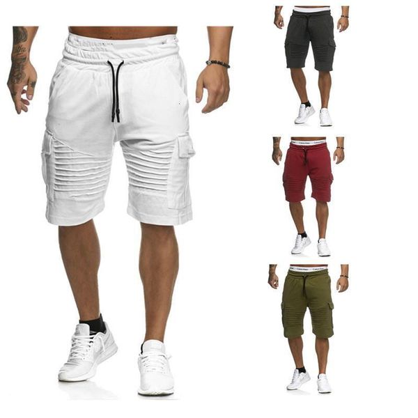 

new men's shorts casual elastic pants summer sports loose cotton waist beach pants, White;black