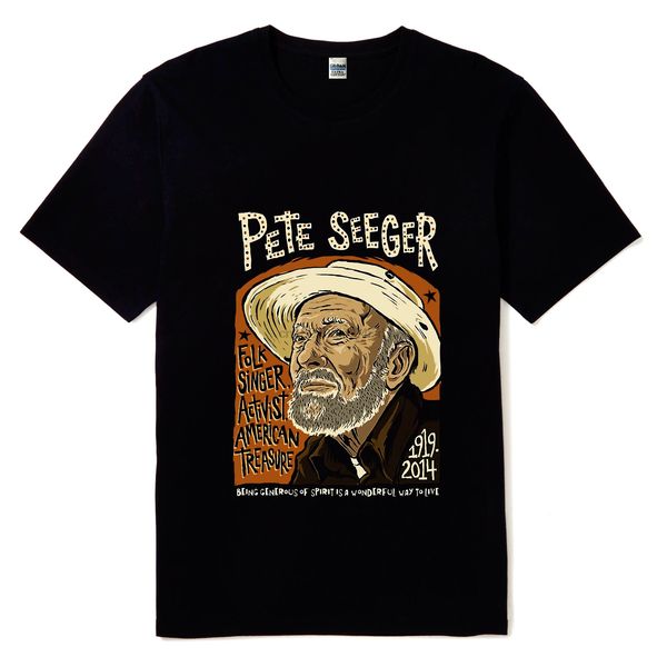 

пит сигер американский фолк музыкант легенда мужская футболка черный размеры s m l xl 2xl спорт толстовка с капюшоном толстовка