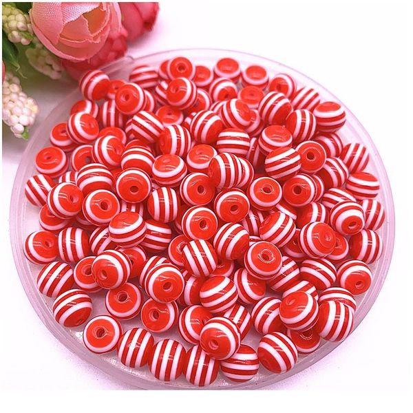 

new 6/8/10/12mm round resin beads stripe spacer beads for jewelry making children handcraft department diy bracelet acc qylscl