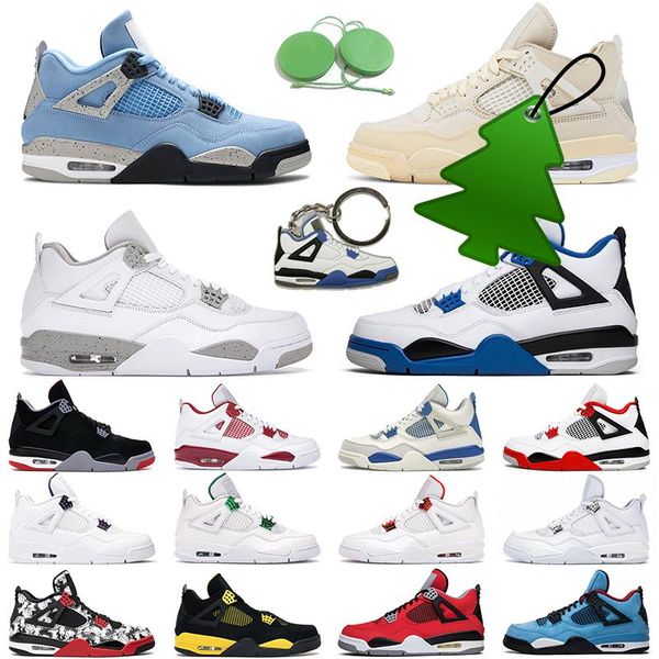 

4 motorsports mens basketball shoes 4s university blue white oreo black cat cactus jack men trainer sports sneakers w