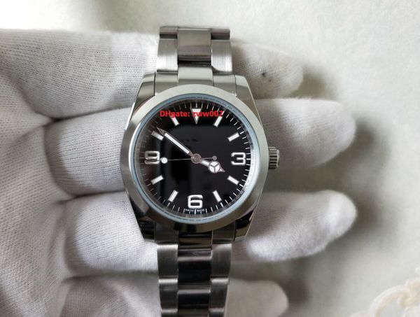 

factory supplier elling wristwatches 36mm black dial 114200 asia 2813 mechanical automatic women's watch mens men's watches, Slivery;brown