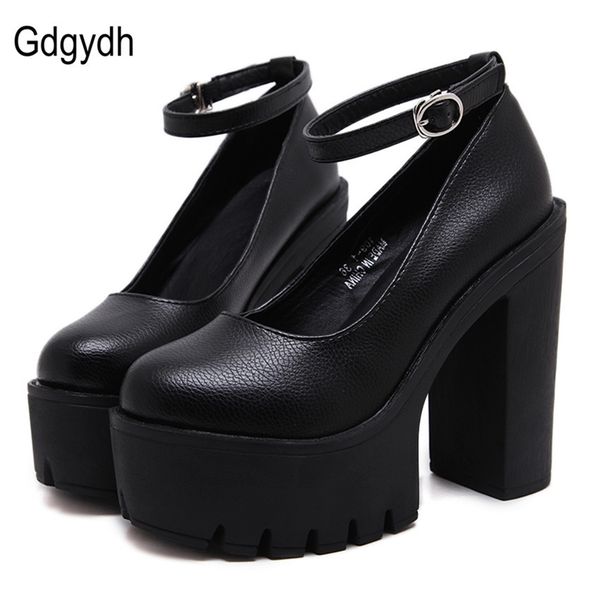 

gdgydh new spring autumn casual high-heeled shoes ruslana korshunova thick heels platform pumps black white size 42 y200323