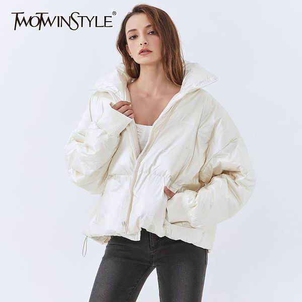 

sispell multicolor casual women's cotton coat lapel collar long sleeve oversized hem drawstring warm for female coat 2020 tide, Black