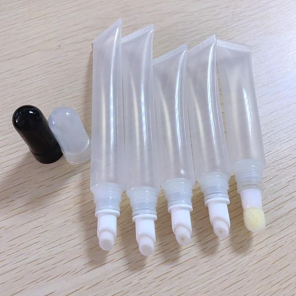 

100pcs new plastic cosmetic tubes,10ml 15ml empty pe squeeze tube for lip gloss makeup cosmetics tube packaging f1096