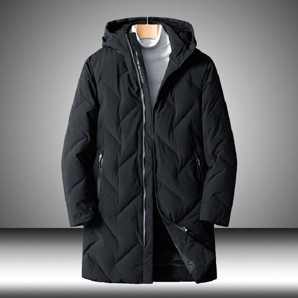 

men's down & parkas -30 degree jacket winter outdoor long jackets hooded white duck thick warm windproof snow overcoat 8xl, Black