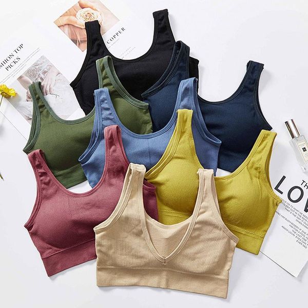 

gym clothing seamless yoga bras for women push up bra bralette brassiere comfortable wire sport underwear v back female lingerie1, White;black