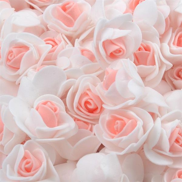 

50pcs 3cm mini double color artificial pe foam rose flower heads for wedding decoration handmade fake flowers ball craft bbyqfl lipper