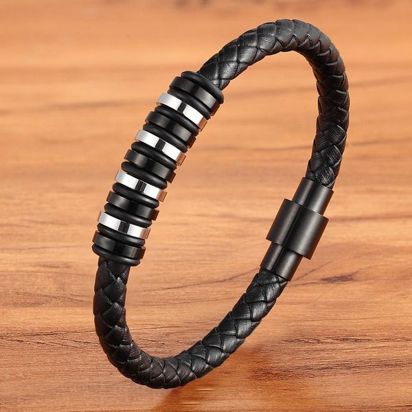 

828 геометрического круг комбинации аксессуары для мужчин из нержавеющей стали кожаного браслета магнита пряжка день рождения памятных подар, Golden;silver