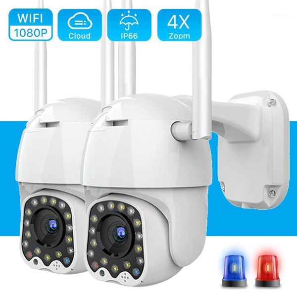 

1080p outdoor ptz ip camera 2mp cloud home security auto tracking 4x digital zoom with siren light cctv wifi wireless kamera1