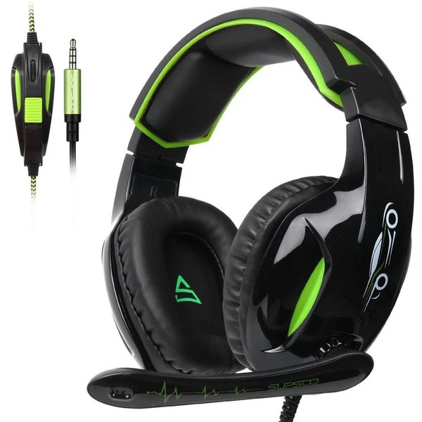 

supsoo g813 35mm stereo gaming headset wired music headphone with wire control mic 35mm 2 in 1 audio line for pc laptablet phones