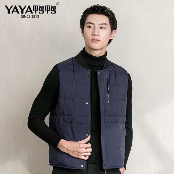 

yaya new men winter sleeveless jacket men down vest warm thick hooded vest, Black