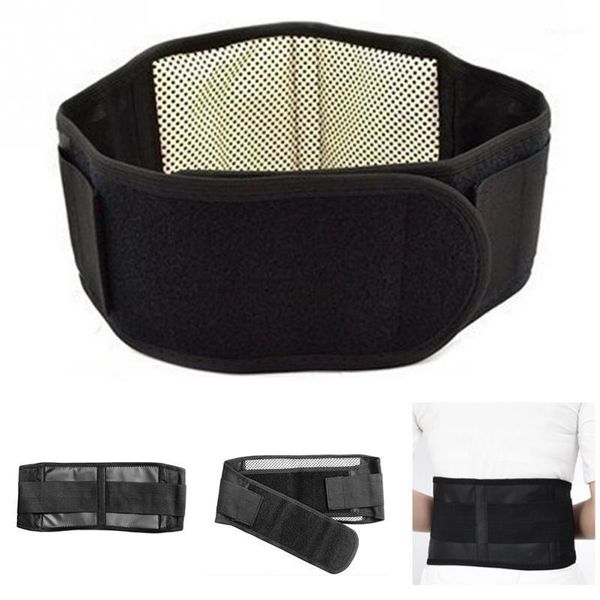 

tourmaline self-heating magnetic therapy waist support belt belt lumbar back waist support brace double banded adjustable #7341, Black;gray