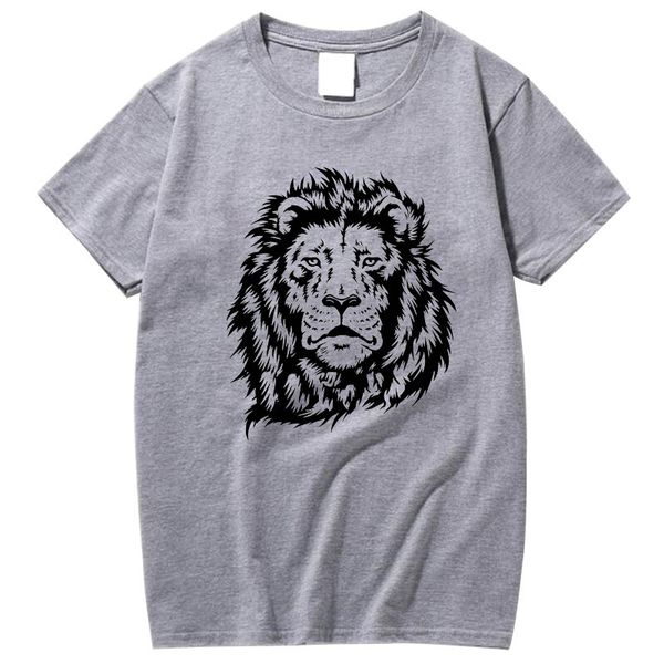 

xin yi men's short sleeve lion print cool casual loose tshirt o neck male s sport hooded sweatshirt hoodie men t shirt