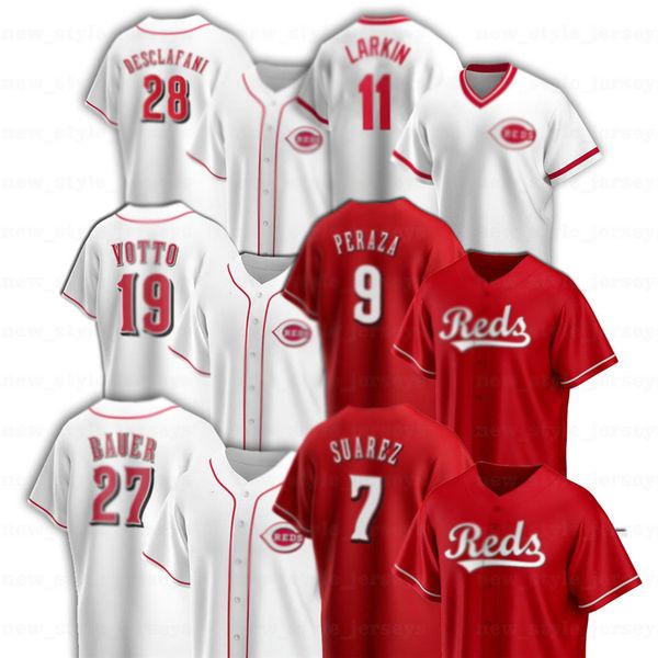 

custom 19 joey votto 11 barry larkin jersey 5 johnny benc 14 pete rose trevor bauer brian goodwin tony perez baseball jerseys, Blue;black