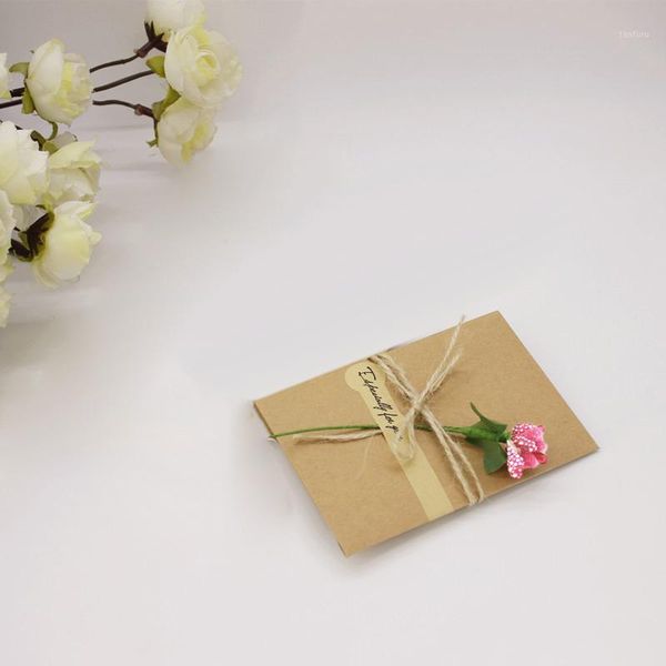 

10 pcs vintage affair wedding invitations brown kraft paper card & envelopes1