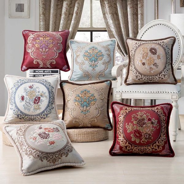

cushion/decorative pillow european jacquard floral er bird decorative cushion cover for car sofa home decoration 48*48 classic throw case