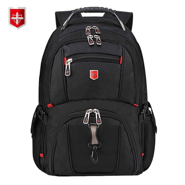 

swiss men's backpack 15.6/17 inch computer notebook school travel bags large capacity bagpack waterproof business mochila t200602