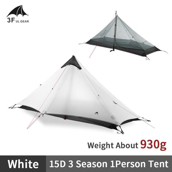 

3f ul gear lanshan1 2 ultralight camping tent outdoor 15d nylon silicone 1-2 person 3/4 season camping professional pyramid tent