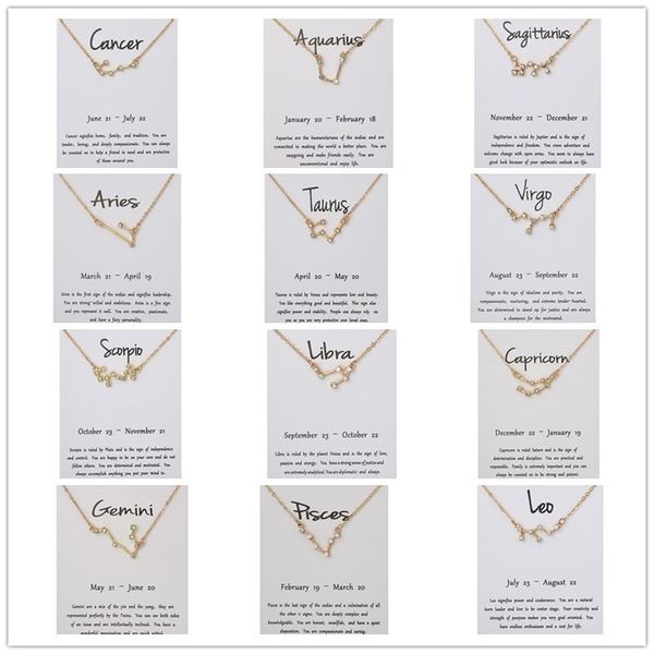 

amazon hot gold серебро дешевый минималистский минималистский 12 созвездие знак знак знак знак girly diamage diamond rhinesone ожерелье ювел, Silver