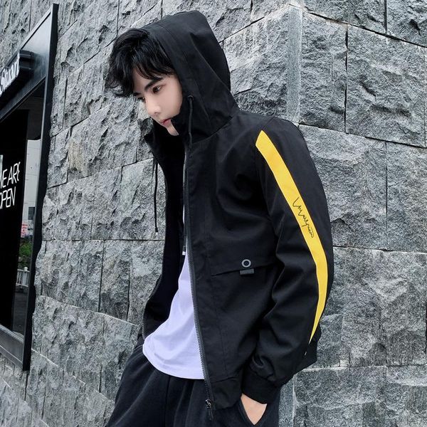 

men's jackets 2021 hip hop men hoodies overcoat patchwork printed homme jacket male korean fashion plus size 4xl clothes, Black;brown