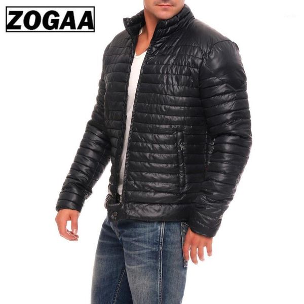 

2019 men winter casual new thick padded jacket zipper slim male fashion coats men's parka outwear warm coat1, Black